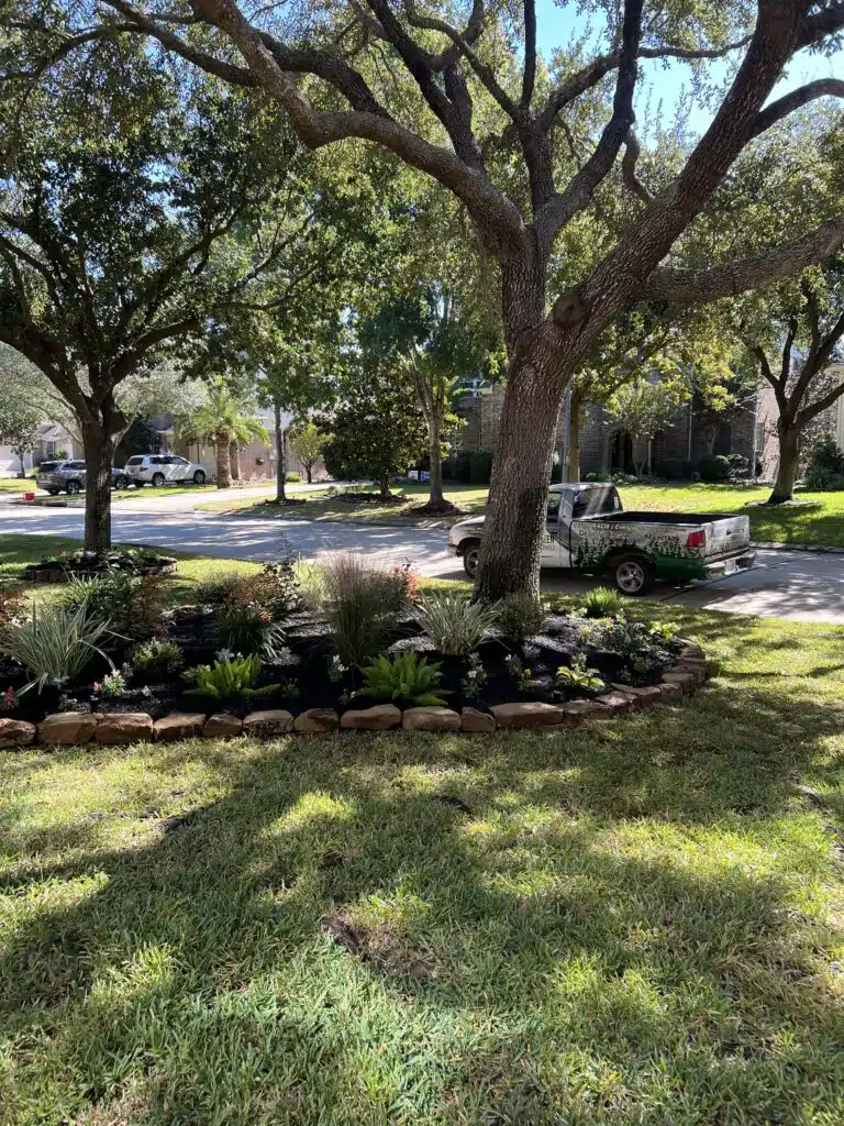 Professional fall garden bed installation in kingwood texas