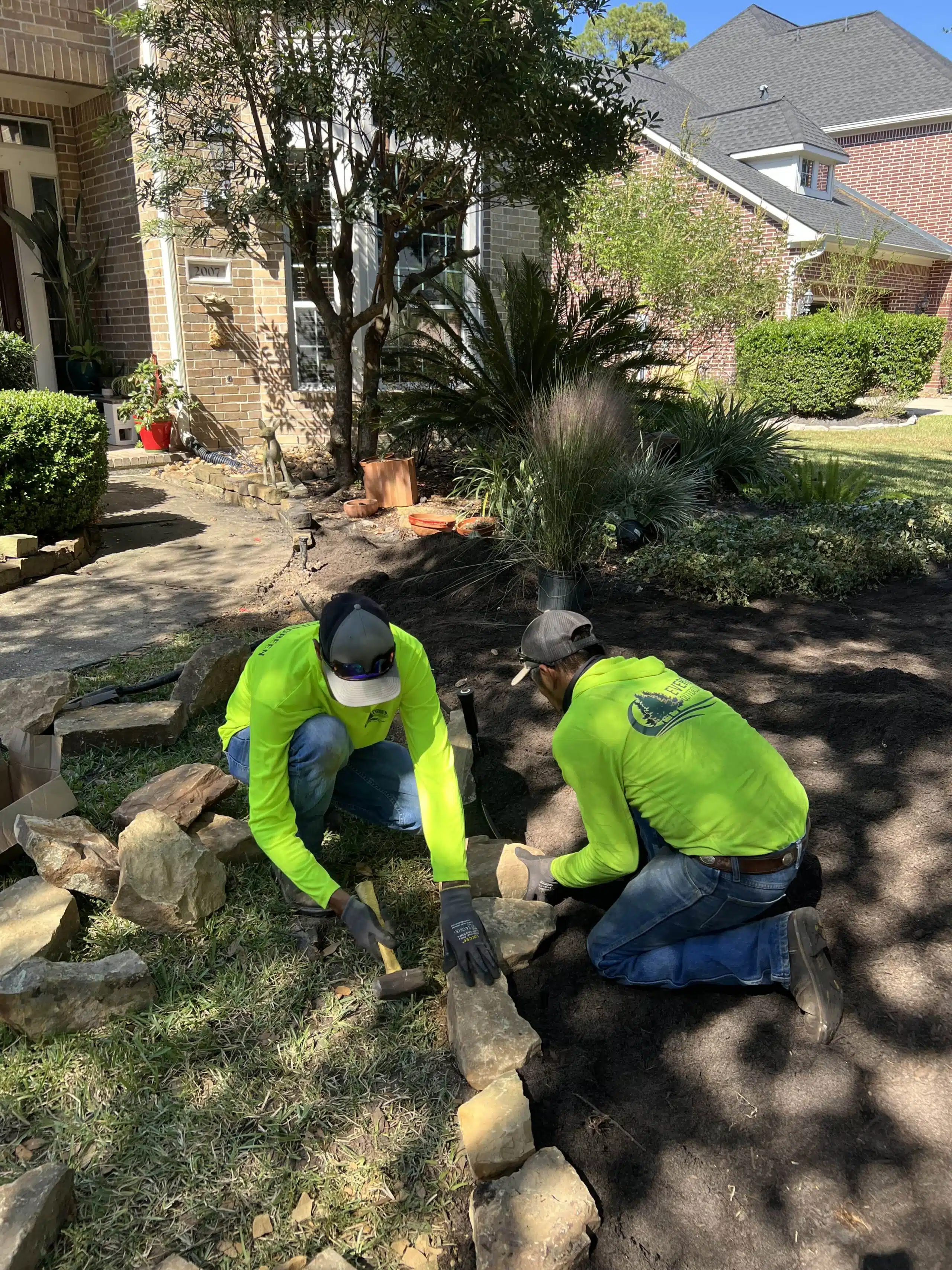 Professional rock installation service in Houston