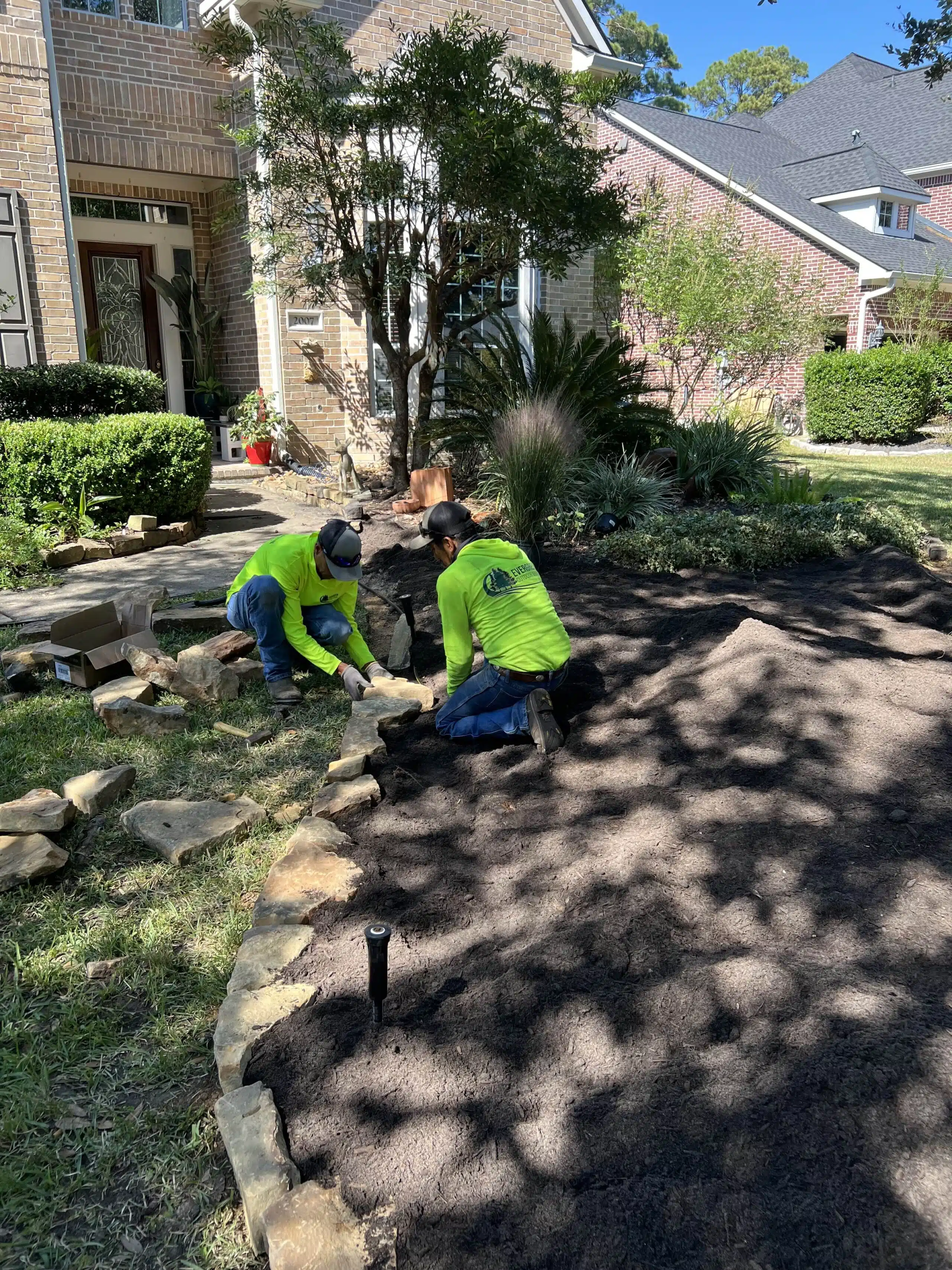 Professional landscaping team