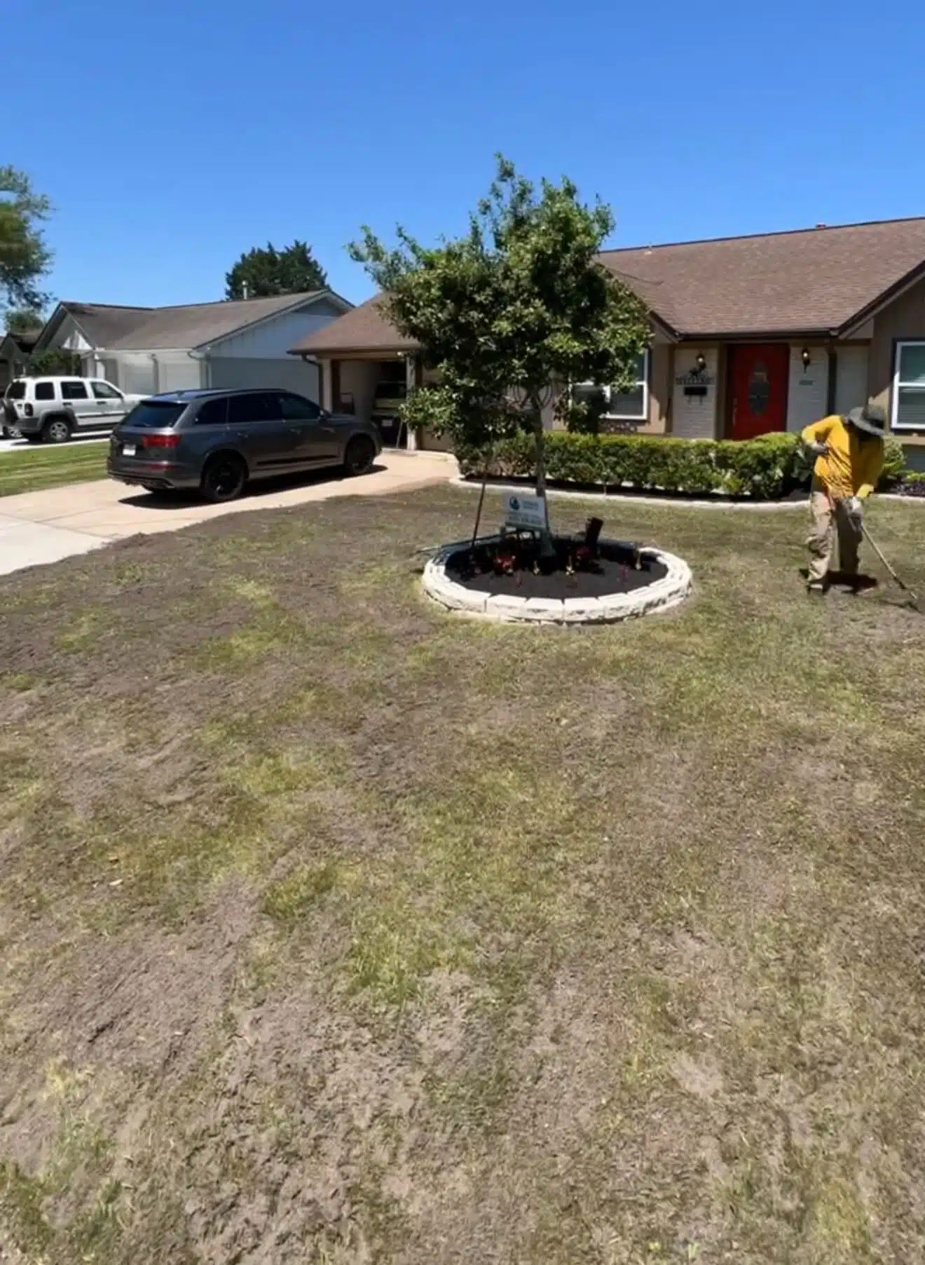 The finished look of a topdressed and aerated lawn in Houston