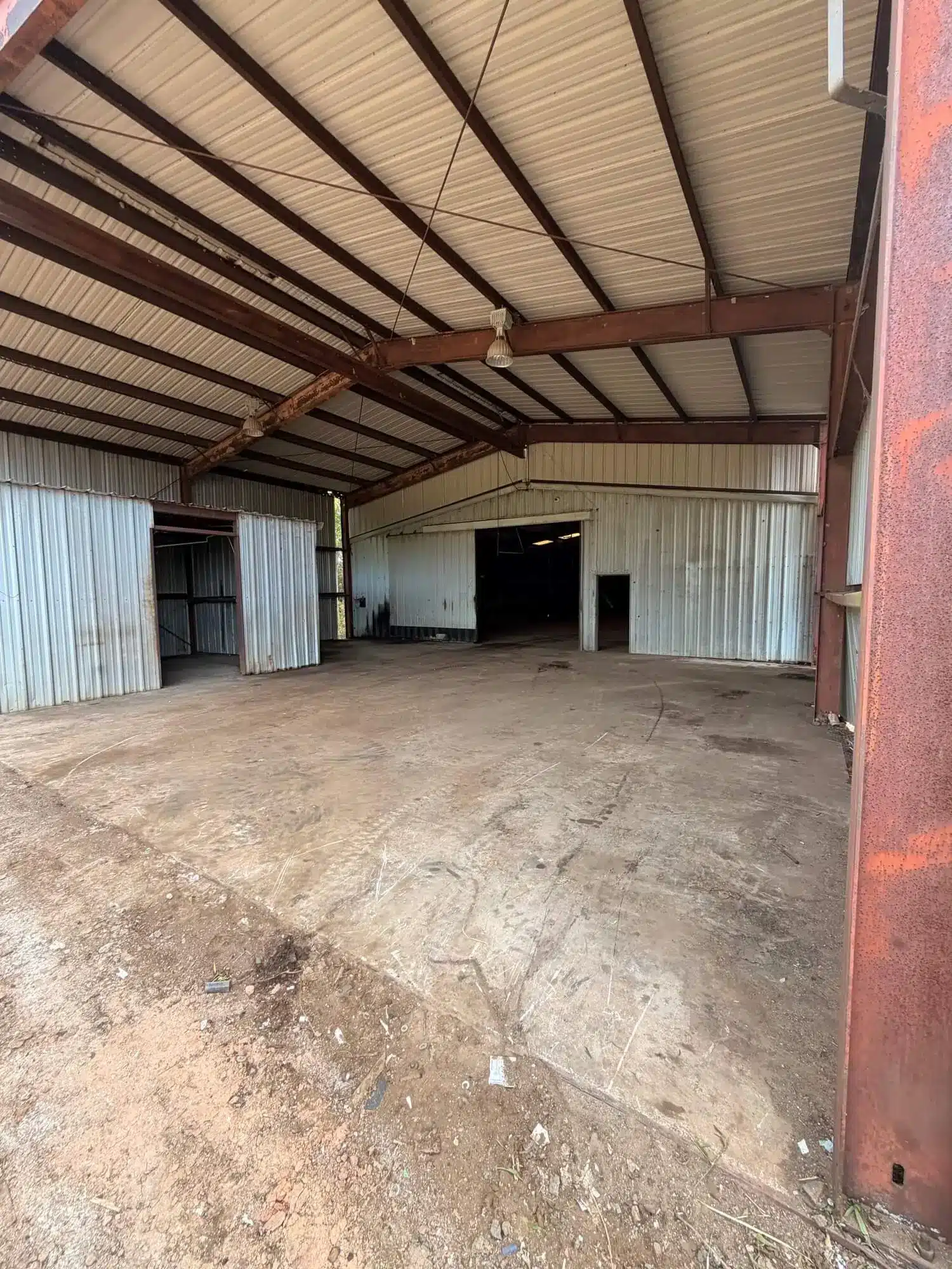 Warehouse interior after debris removal and large property reset in Houston